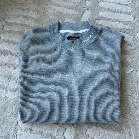 Saturdays NYC Thermal Long Sleeve in Gray - Picture 1 of 1